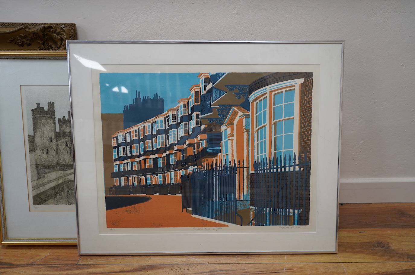 Geoffrey Elliott (b.1935), screenprint, 'Royal Crescent, Brighton', signed and titled in pencil, 49/75, 44 x 58cm. Condition - good